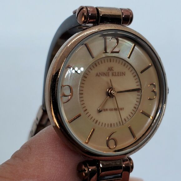 Anne Klein Women's Watch 28MM Case Brown Dial Bracelet 5.5" New Battery - Picture 4 of 10